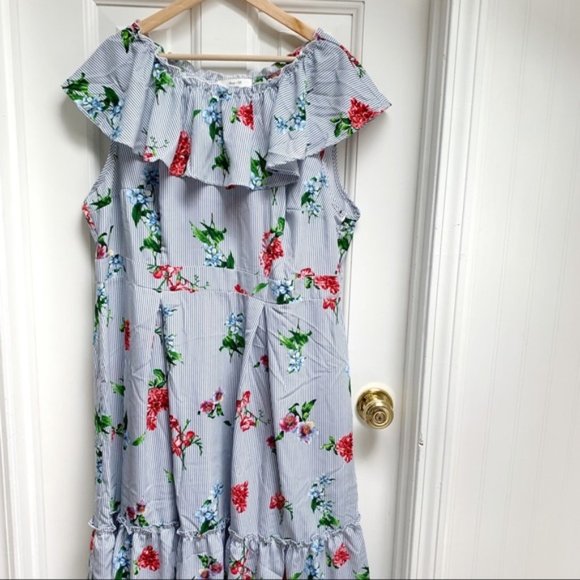 ModCloth Romantic Ruffle Floral Striped Dress - Picture 8 of 8